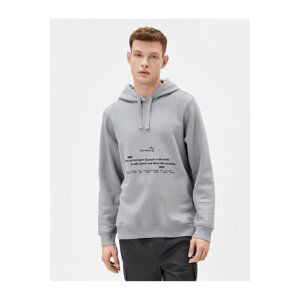 Koton Back Printed Sweatshirt Hooded Slogan Long Sleeve