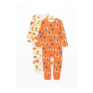 LC Waikiki Crew Neck Printed Baby Boy Jumpsuit 2-pack