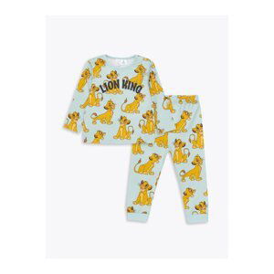 LC Waikiki Crew Neck Long Sleeve Lion King Printed Baby Boy Pajama Set