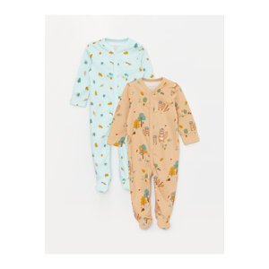 LC Waikiki 2-Pack V Neck Long Sleeve Printed Baby Boy Rompers