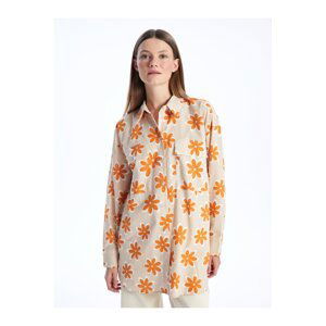 LC Waikiki Women's Patterned Long Sleeve Oversize Shirt Tunic