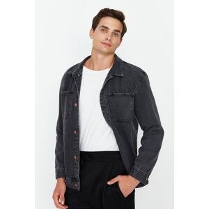 Trendyol Anthracite Men's Regular Fit Double Pocketed Denim Jeans Jacket