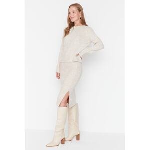 Trendyol Stone Soft Textured Knitwear Two Piece Set