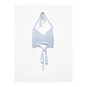 Dilvin 1011 Tie Back Knitwear Bustier-blue