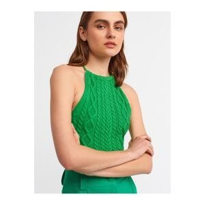 Dilvin 10152 Back Collar Lace Knitwear Athlete-green