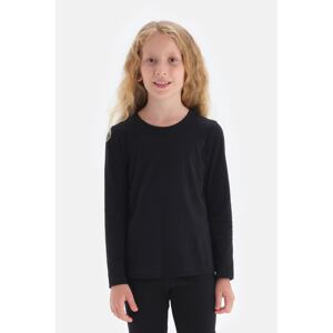 Dagi Black Crew Neck Long Sleeved T-Shirt