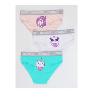 Denokids Girls' Pink-white-mint 3 Pieces Panty Set