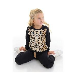 Denokids Plush Leopard Girls Tracksuit Set
