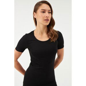 Dagi Women's Black Thermal Short Sleeve Top