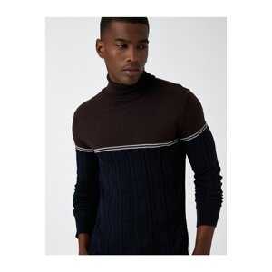 Koton Turtleneck Knitwear Sweater Color Blocked