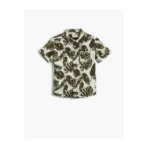 Koton Floral Print Pocket Detailed Cotton Shirt