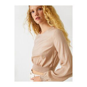 Koton Crop Blouse with Elastic Detail