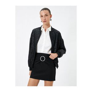 Koton Bow and Stone Buckle Mini Skirt