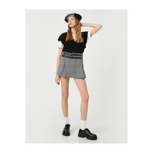 Koton Shorts Skirt Double Belt Detailed Wide Pleated