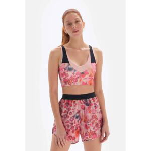 Dagi Patterned Pink Women's Cross-back Sports Bra.