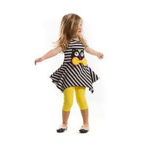 Denokids Striped Black Cat Girl Kids Tunic Leggings Suit