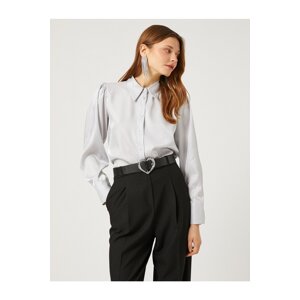 Koton Shoulder Draped Satin Shirt