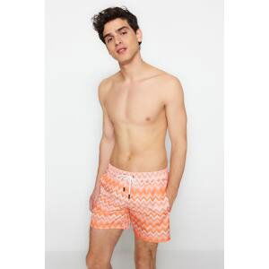 Trendyol Men's Orange Stardart Oversized Swimwear Swim Shorts