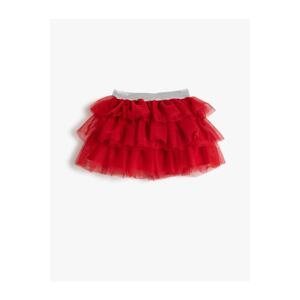 Koton Tutu Skirt Layered Glittery Elastic Waist Cotton Lined