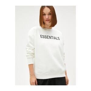 Koton Letter Embroidered Sweatshirt Thick Cotton