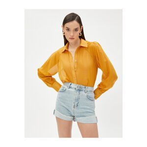 Koton Striped Chiffon Shirt with Raglan Sleeve