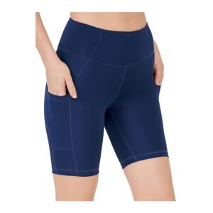 LOS OJOS Women's Navy Blue High Waist Contouring Double Pocket