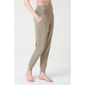 LOS OJOS Khaki Baggy-Look Harem Pants With An Elastic Waist