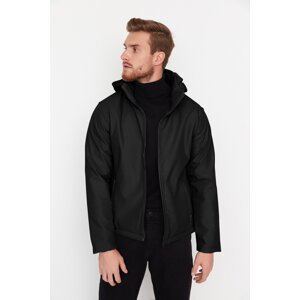 Trendyol Pánska Čierna Regular Fit odnímateľná outdoorová bunda s kapucňou