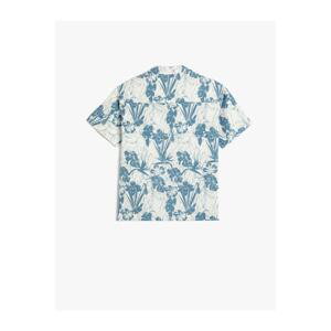 Koton Boy's Linen Shirt Floral Patterned Short Sleeves with Pockets