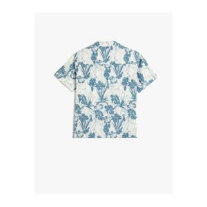 Koton Boy's Linen Shirt Floral Patterned Short Sleeves with Pockets