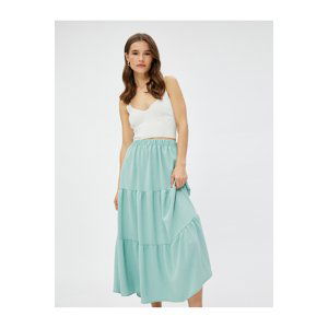 Koton Tiered Midi Skirt with Elastic Waist