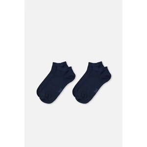 Dagi Navy Blue 6926 Men's Bamboo Booties Socks 2-Piece