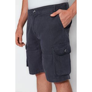 Trendyol Anthracite Regular Fit Cargo Pocket Shorts