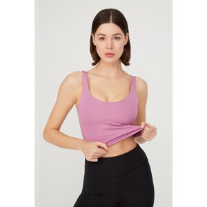 LOS OJOS Lavender Lightly Supported Back Detail Covered Crop Top Bustier