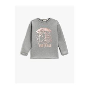 Koton Sweatshirt Long Sleeve Unicorn Printed Crew Neck