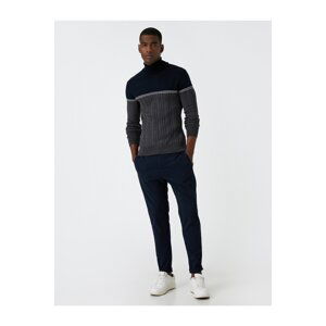 Koton Turtleneck Knitwear Sweater Color Blocked