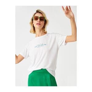 Koton Oversize T-Shirt Printed Short Sleeve