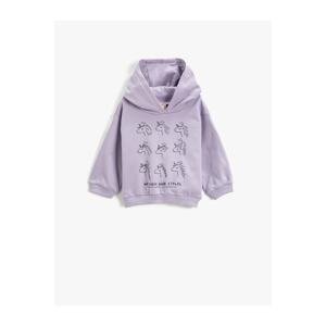 Koton Unicorn Printed Hooded Sweatshirt Long Sleeve