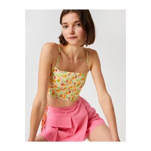 Koton Floral Crop Tank Top, Straps