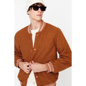 Trendyol Camel Men Bomber Boucle College Kabát