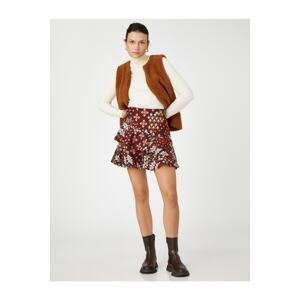 Koton Patterned Ruffle Mini Skirt