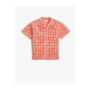 Koton Checked Short Sleeve Shirt with Pocket Cotton Cotton