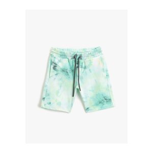 Koton Tie Waist Patterned Shorts With Pocket