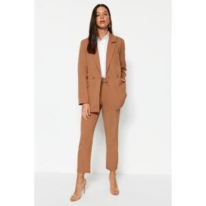Trendyol Camel Blazer Jacket-Pants Woven Two Piece Set