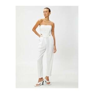 Koton Women's Clothing Trousers 3sak40014cw Off White