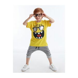 Denokids Cheerful Boy T-shirt Capri Shorts Set