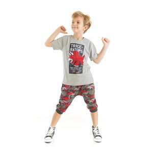 mshb&g Triceratops Boys T-shirt Capri Shorts Set