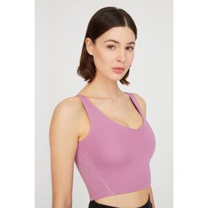 LOS OJOS Lavender V-Neck Lightly Support, Covered Sports Bra Vneck