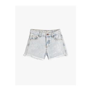 Koton 3skg40071ad Girl's Denim & Canvas Shorts Light Indigo