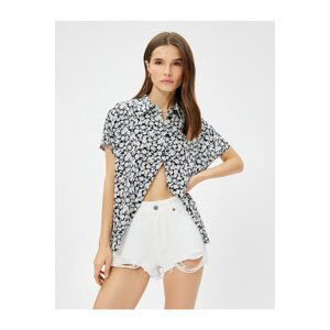 Koton Floral Shirt Short Sleeve Ecovero® Viscose